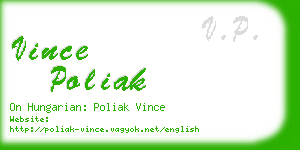 vince poliak business card